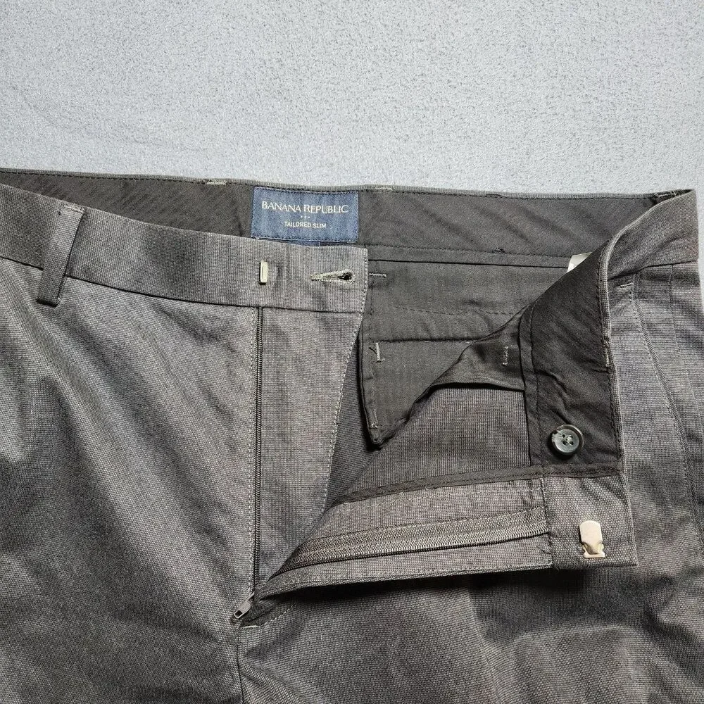 Banana Republic Dress Pants Men 36(37)X30 Gray Tailored